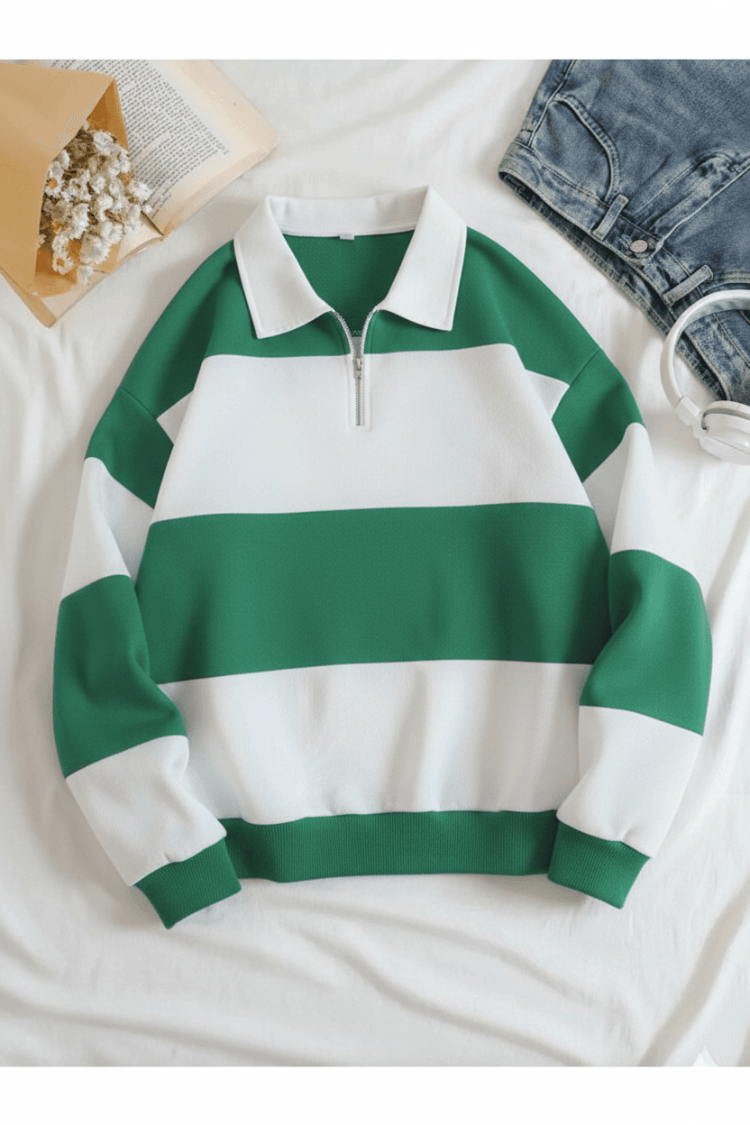 5 Parçalı Yarım Fermuarlı Kalın Sweat