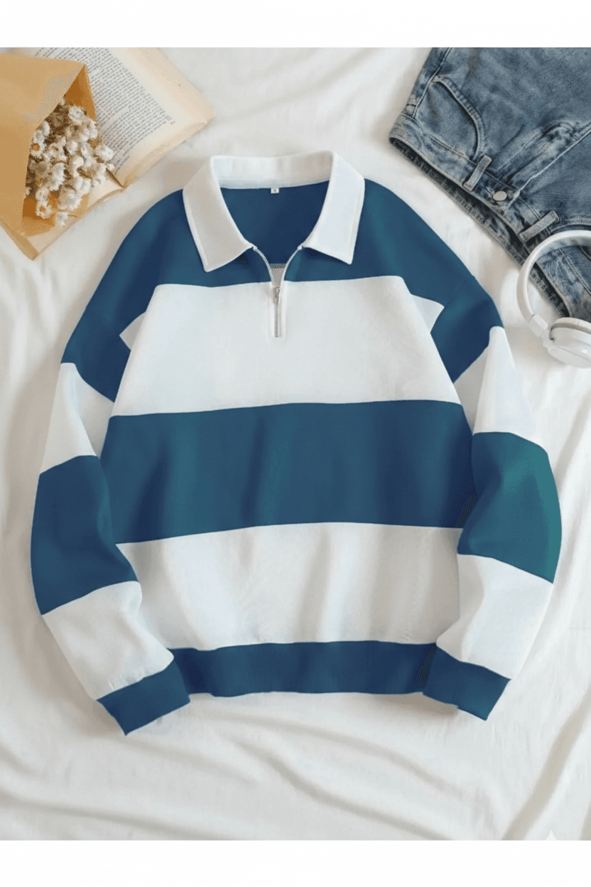 5 Parçalı Yarım Fermuarlı Kalın Sweat